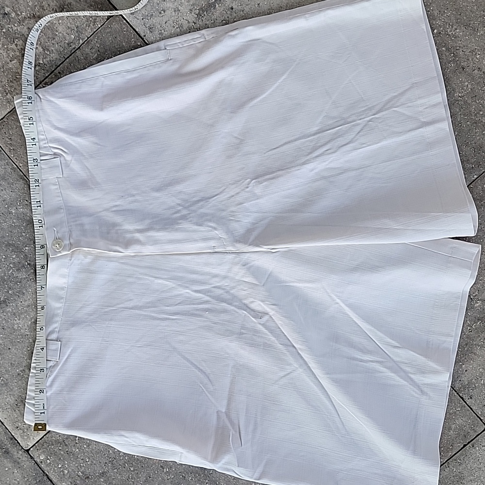 Tommy Bahama Silk Flat Front High Waste Shorts With Stretch Sz 14 Cream - Picture 6 of 11